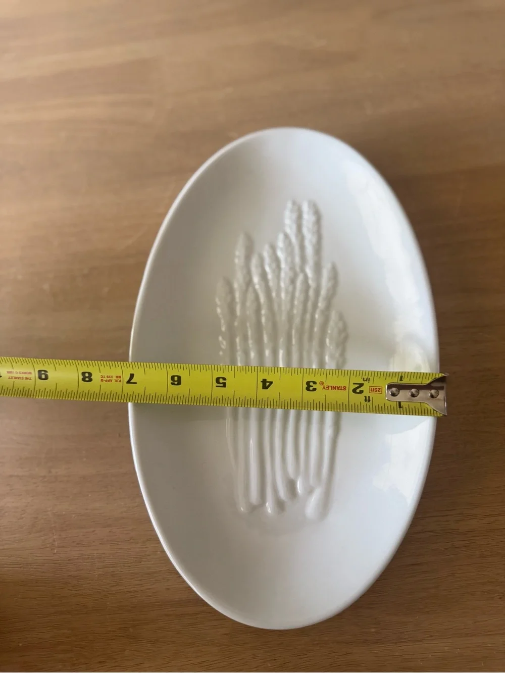 Vintage BIA Cordon Bleu Asparagus Serving Dish | White Ceramic Vegetable Platter